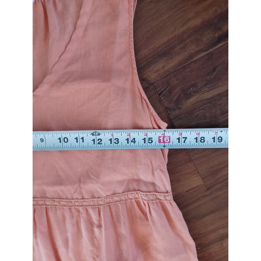Lucky Brand Womens XS Orange Boho Sleeveless V Neck Tiered Sundress‎ Size XS - Picture 9 of 11